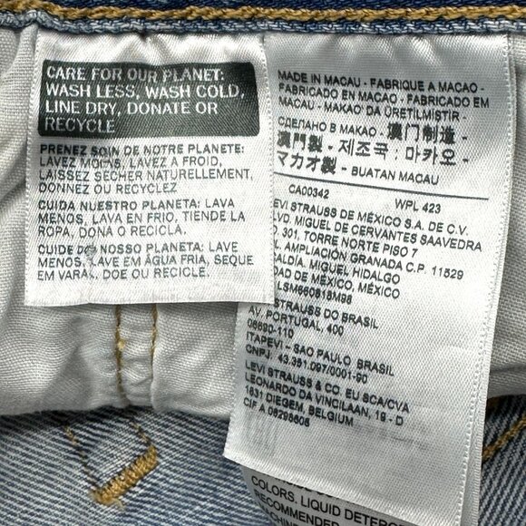 Levi’s Premium 501 High Rise Denim Cutoff Shorts W31 Distressed Frayed Hem Blue - Picture 11 of 12